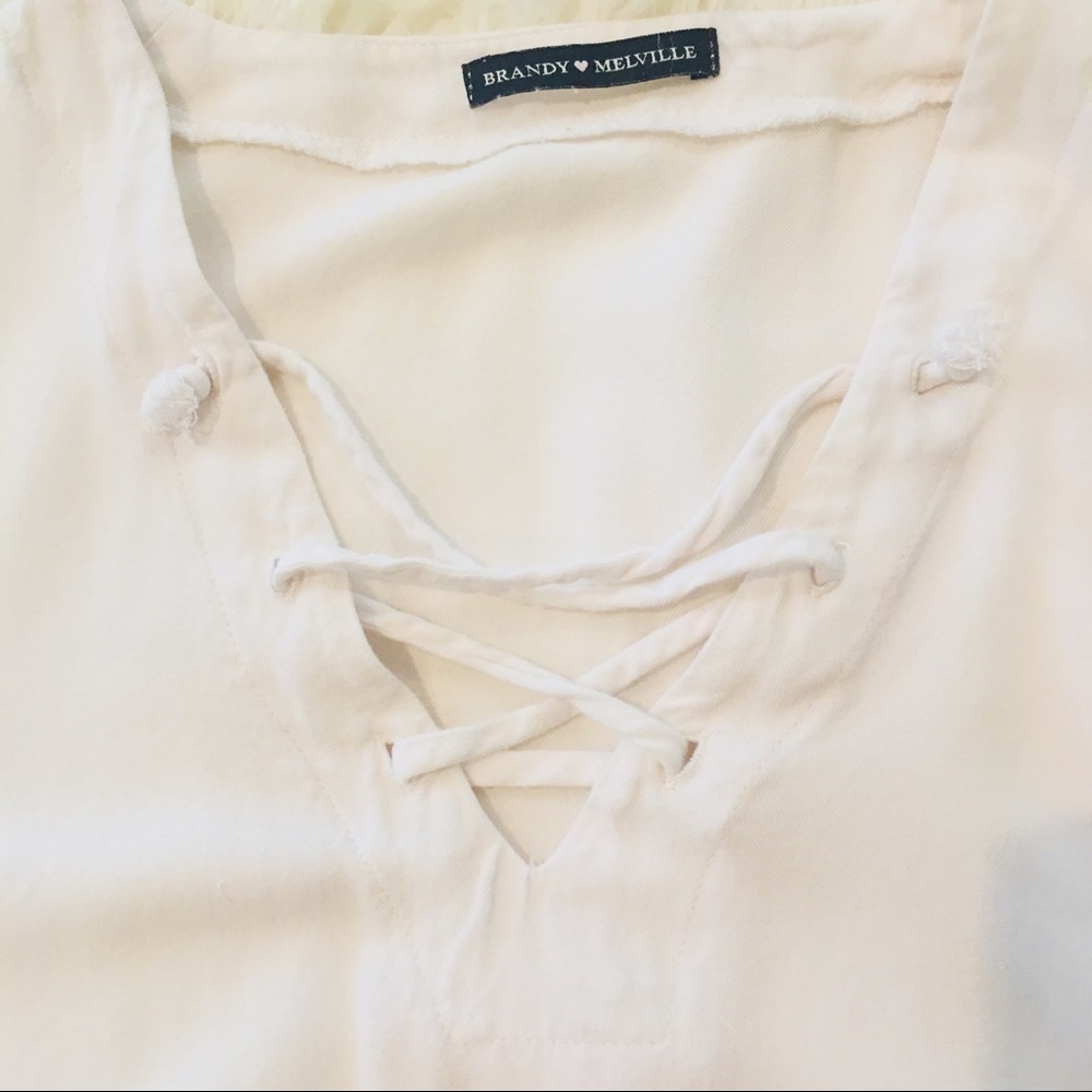 Lace up white top - Picture 3 of 4
